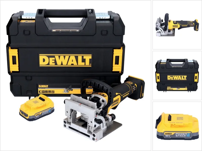 DCW 682 NT accu platte deuvelfrees 18 V 102 x 20 mm borstelloos + 1x Powerstack accu 1,7 Ah + TSTAK - zonder lader by DEWALT, Yellow – product image