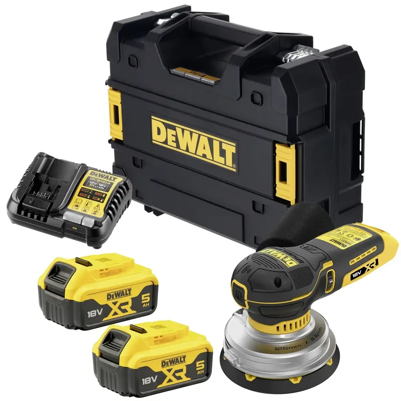 DCW211P2 Accu excenterschuurmachine 125 mm 18V XR 2x 5.0Ah in TSTAK van DEWALT – productafbeelding