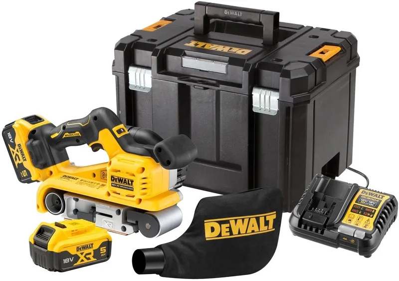 DCW220P2 Accu bandschuurmachine 75x533mm 18V XR 5.0Ah in TSTAK van DEWALT – productafbeelding