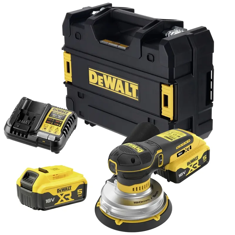DCW230P2 Accu excenterschuurmachine 150 mm 18V XR 2x 5.0Ah in TSTAK van DEWALT – productafbeelding
