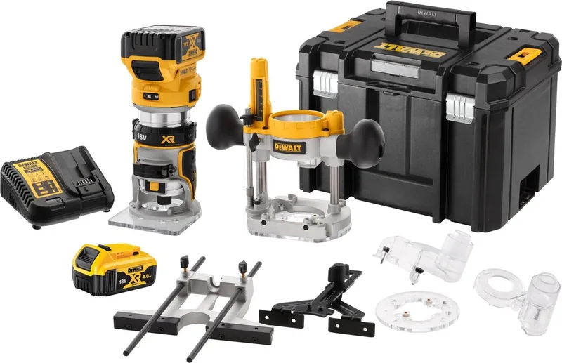 DCW604P2 Accu boven- en kantenfrees 18V XR 5.0Ah in TSTAK de DEWALT, Jaune – image du produit