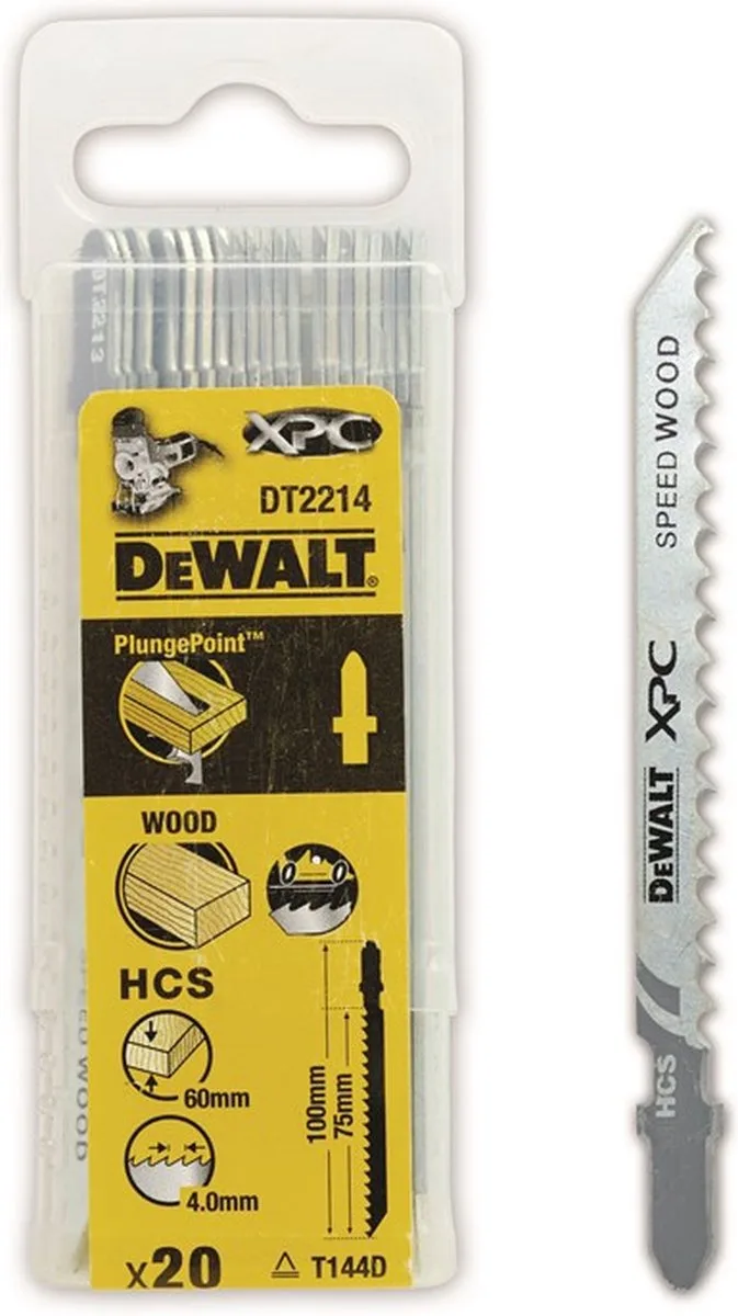 Decoupeerzaagblad voor Hout (20 stuks) - T 144 D - DT2214 by DEWALT – product image