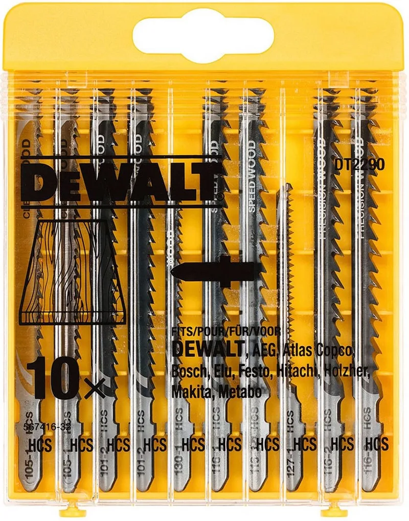 Decoupeerzaagbladen-Set DT2290 10delig | 10-tlg. Hout de DEWALT – image du produit
