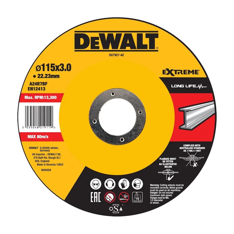 DeWALT 115mm EXTREME™ Doorslijpschijf Metaal - DX7927 fra DEWALT – produktbillede