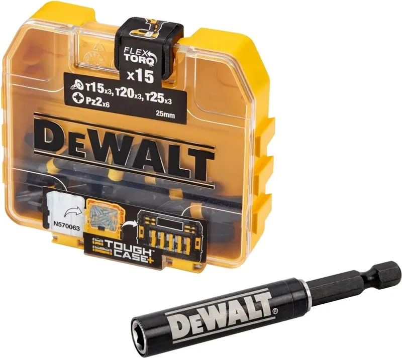 DeWALT 15-delig FLEXTORQ Schroefbitset in TOUGHCASE - DT70522T de DEWALT – image du produit