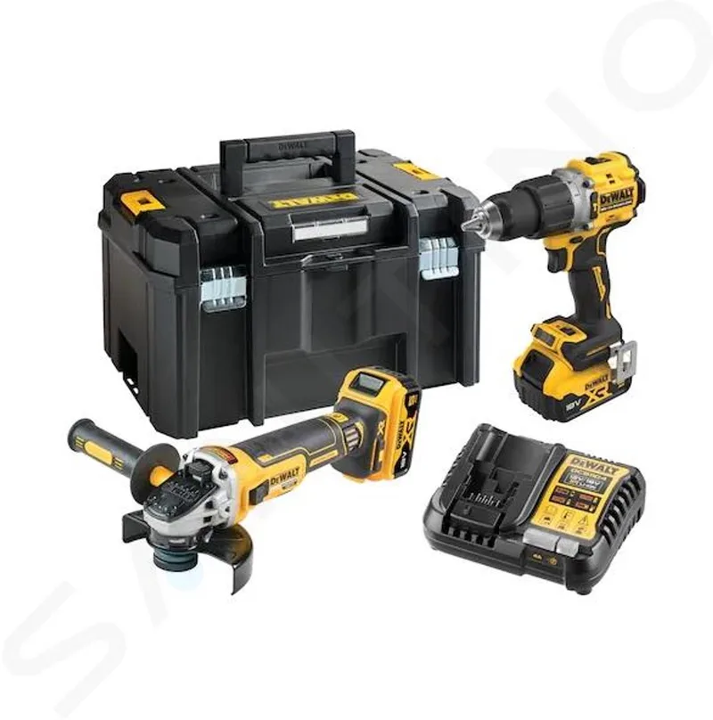 DeWALT - 18 V ACCU-set schroefboormachine en haakse slijper, 2x accu 5,0 Li-Ion, lader DCK2026P2T von DEWALT – Produktbild 1 von 6