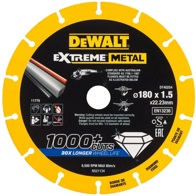 DeWALT 180mm EXTREME™ Metal Diamant Doorslijpschijf - DT40254 von DEWALT – Produktbild