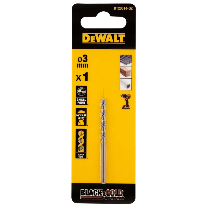 DeWALT 3mm EXTREME™ Black&Gold Metaalboor - DT20514 by DEWALT – product image