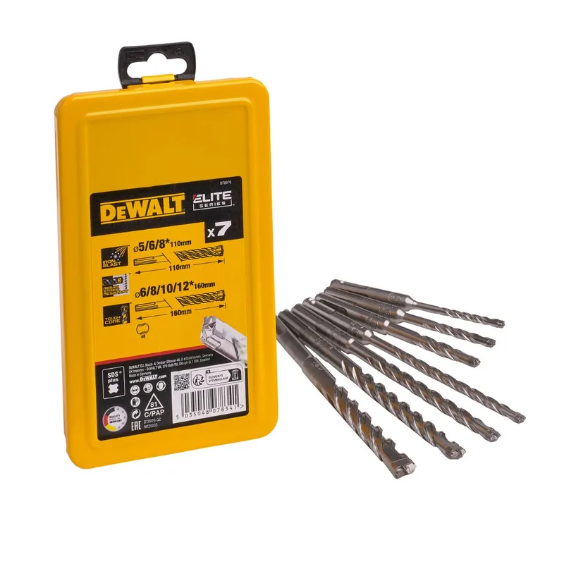 DeWALT 7-delig Borenset SDS-Plus XLR 4-snijder in metalen cassette - DT8976 de DEWALT – image du produit