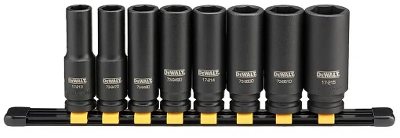 Dopsleutelset - 8-delig - 1/2 inch - Udarowa Głęboka de DEWALT, Noir – image du produit