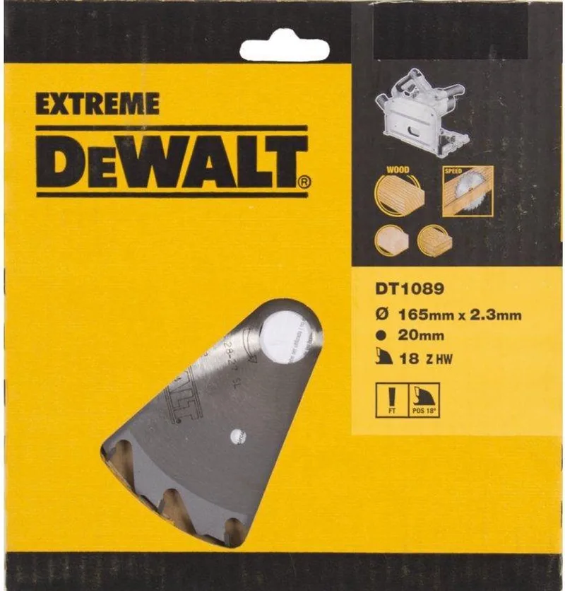 DT1089 Extreme Cirkelzaagblad - 165 x 20 x 18T - Hout / Laminaat von DEWALT – Produktbild