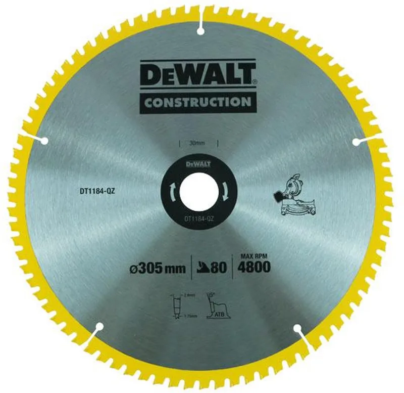 Bau KSB Stationär 305x30x2.41 80WZ 7° DT1184-QZ von DEWALT – Produktbild