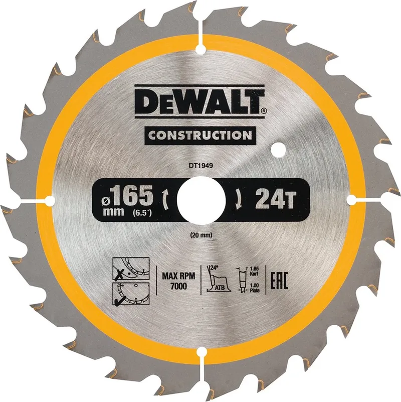 DT1949-QZ DT1949-QZ Lame de scie circulaire 165 mm 1 pc(s) de DEWALT – image du produit