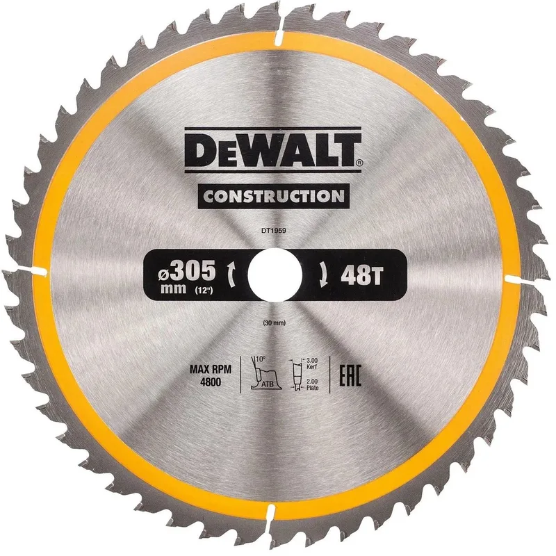 DT1959-QZ - Constructie Zaagblad - 305mm - ATB Tandgeometrie - 48 Tanden de DEWALT – image du produit