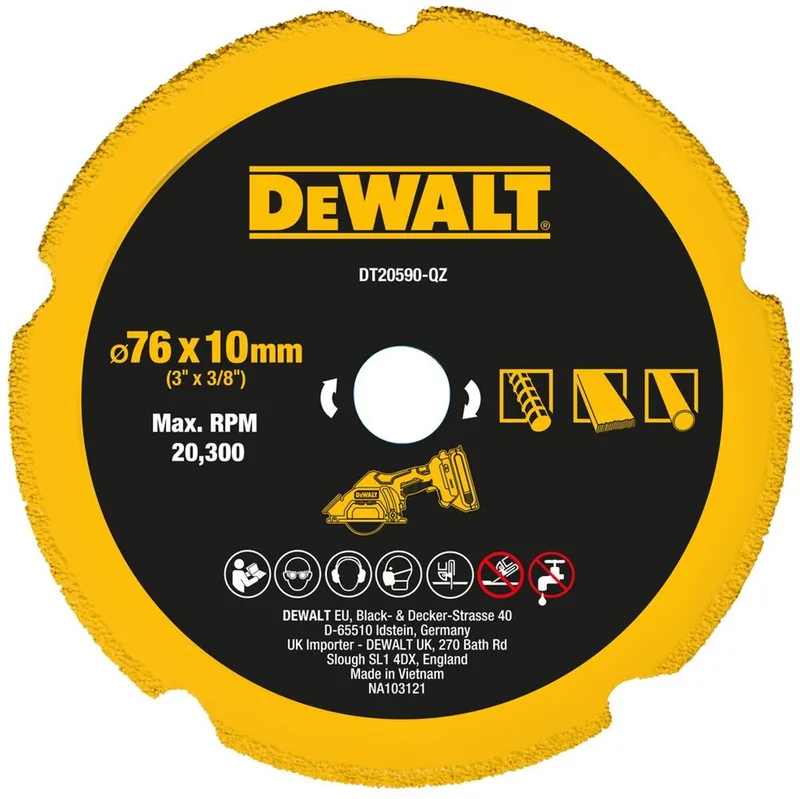 DT20590-QZ - Diamantzaagblad - 76mm - Voor Veel Materialen by DEWALT – product image