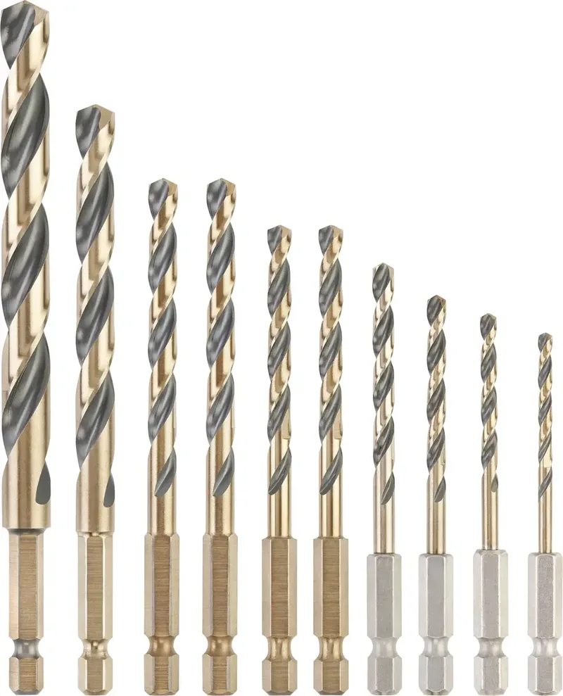 DT20620-QZ HSS-G Metall-Spiralbohrer-Set 10teilig 3 mm, 3.5 mm, 4 mm, 4.5 mm, 5 mm, 6 mm, 8 mm, 10 mm korrosionsgeschützt Sechskant 1 Set de DEWALT – image du produit
