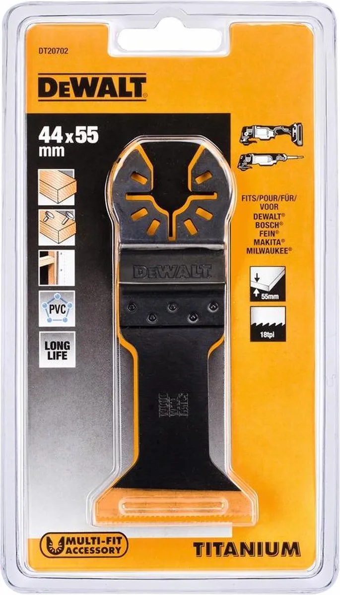 DT20702-QZ Serie - Titanium Zaagblad - 55x44mm - Bi-Metaal - Universele Pasvorm de DEWALT – image du produit