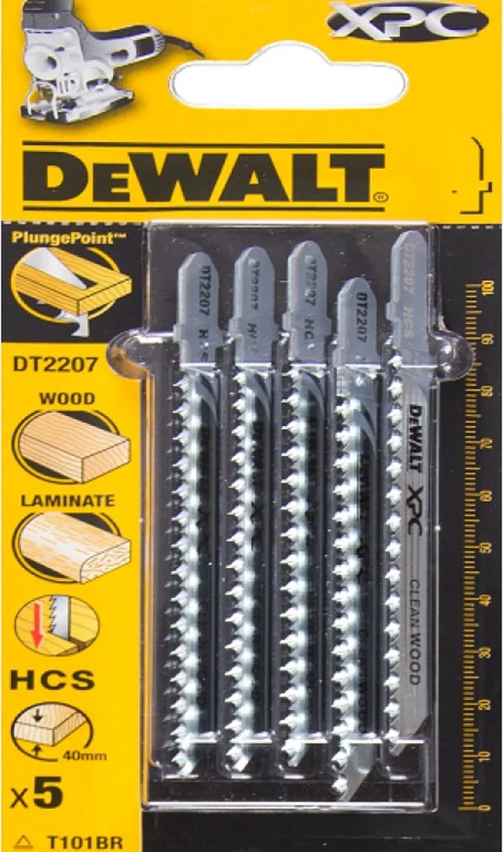 DT2207-QZ Serie - Jigsaw Bladen - 100 mm - Staal Hoogwaardig de DEWALT, Argent – image du produit