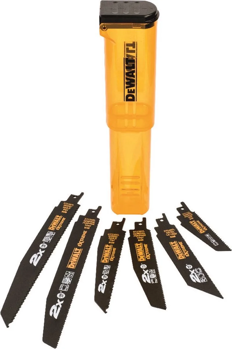 DT2440L 6 delige Reciprozaagbladen set in koker - Hout/Metaal/Hout met spijkers de DEWALT – image du produit