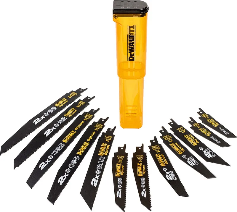 DT2441L 12 delige Reciprozaagbladen set in koker - Hout/Metaal/Hout met spijkers de DEWALT – image du produit