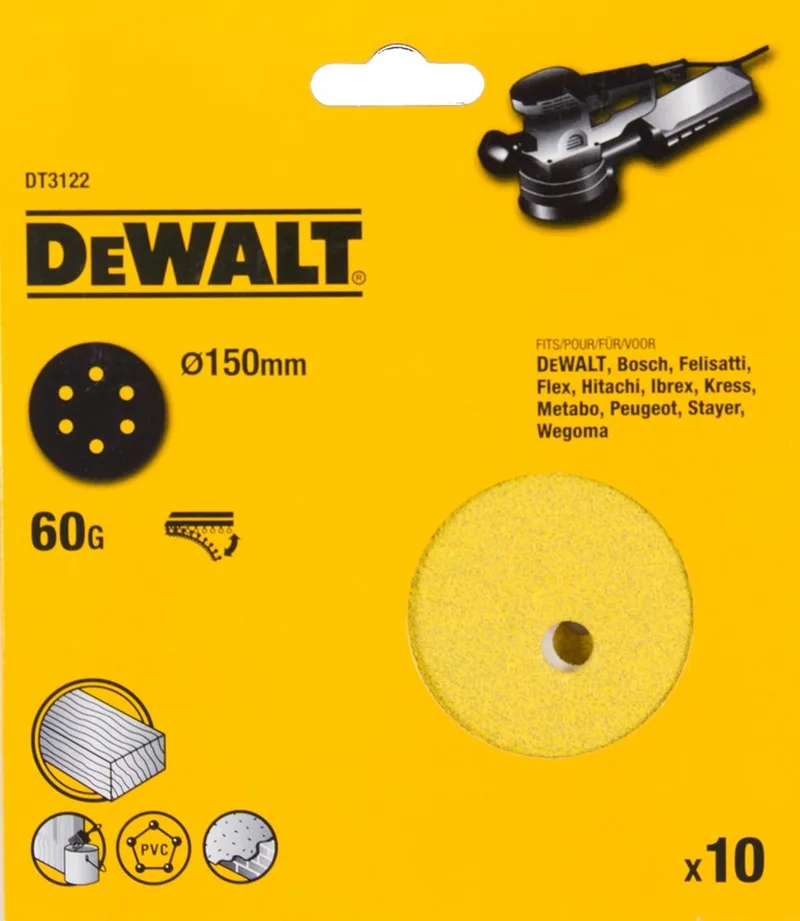 DT3122 P60 Schuurschijf 150mm VE=10 by DEWALT – product image