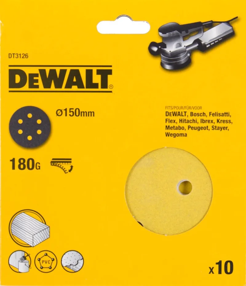 DT3126 P180 Schuurschijf 150mm VE=10 by DEWALT – product image