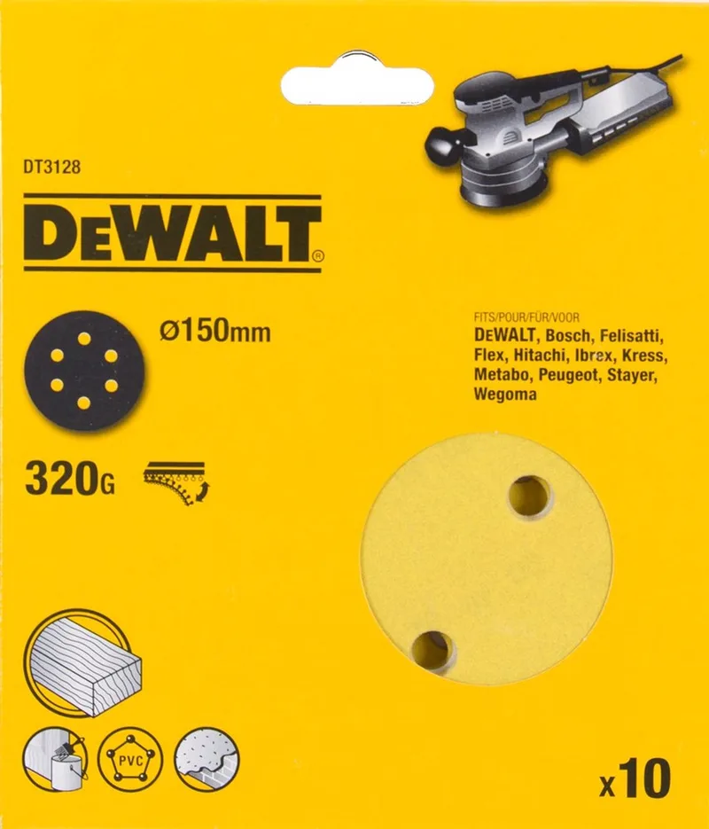 DT3128 P320 Schuurschijf 150mm VE=10 von DEWALT – Produktbild