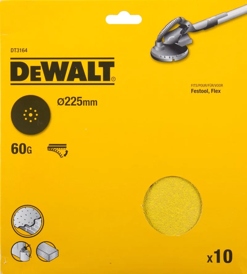 DT3164-QZ - Schuurschijven Giraffe - 225mm - P60 - Velcro Bevestiging de DEWALT – image du produit
