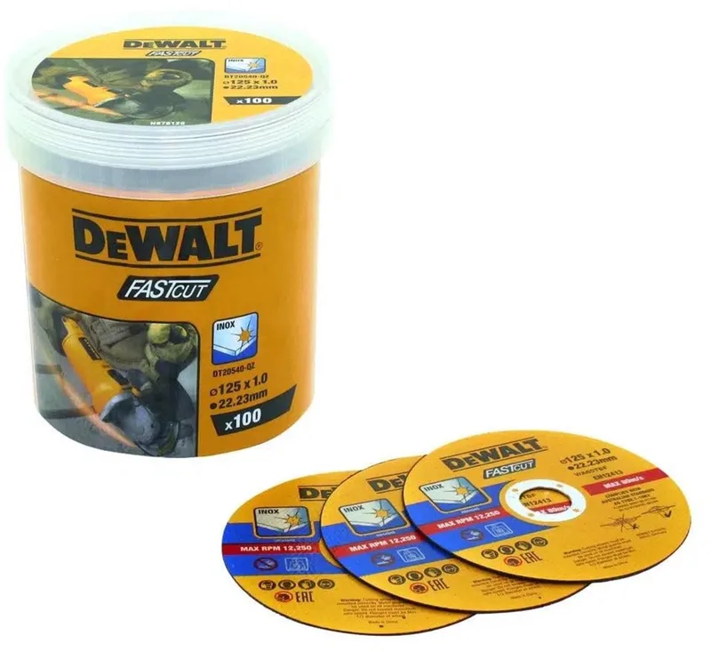 DT3507 Doorslijpschijf - 125 x 22,23 x 1,0mm - RVS - inox - RETAIL VERPAKKING 10 X 10 STUKS von DEWALT – Produktbild