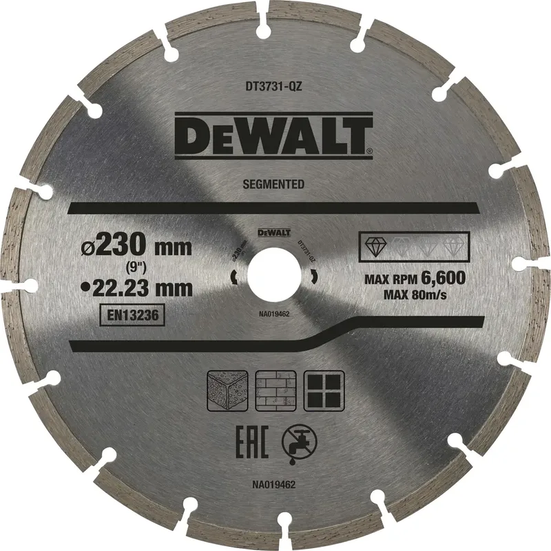 DT3731-QZ DT3731-QZ Diamanttrennscheibe Durchmesser 230 mm Baustellenmaterialien 1 St. von DEWALT – Produktbild