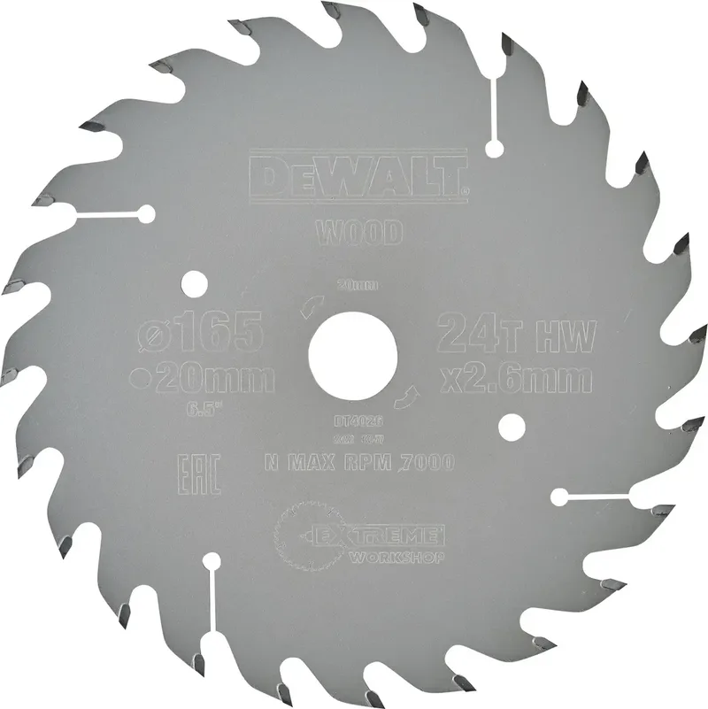 DT4026-QZ DT4026-QZ Kreissägeblatt 165 x 20 mm Zähneanzahl: 24 1 St. von DEWALT – Produktbild
