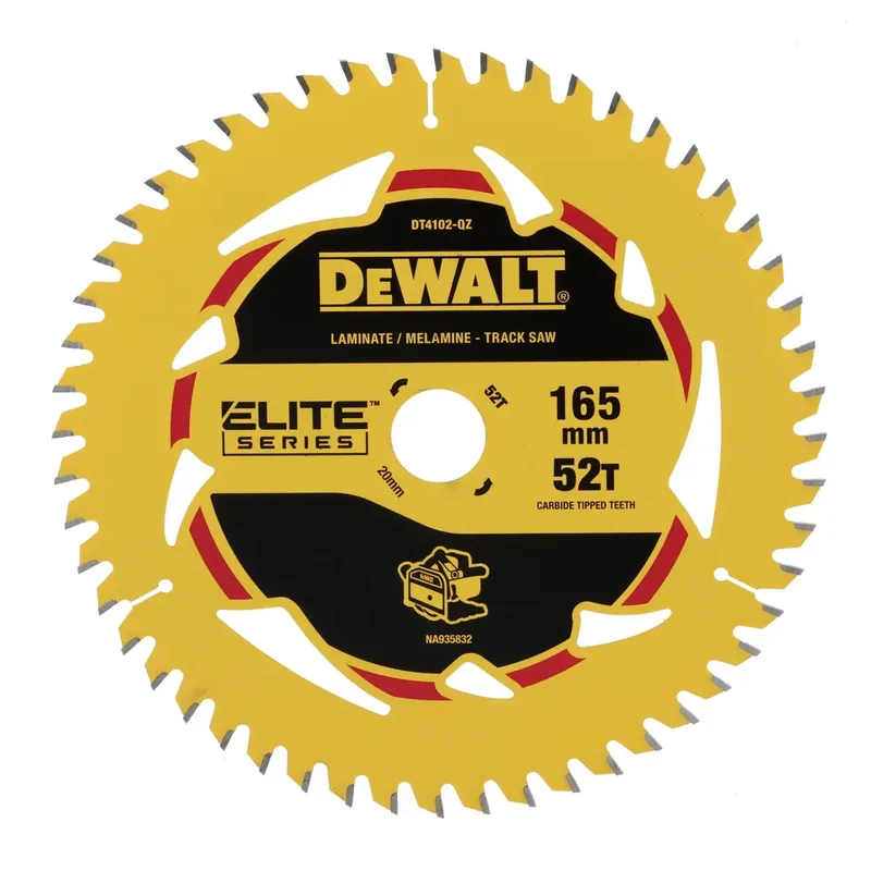 DT4102 DT4102-QZ Lame de scie circulaire 165 x 20 x 1 mm Nombre de dents: 52 1 pc(s) de DEWALT – image du produit