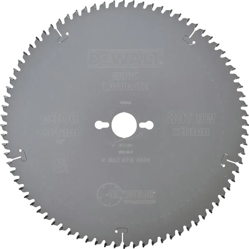 DT4281-QZ DT4281-QZ Lame de scie circulaire 300 x 30 x 2.2 mm Nombre de dents: 80 1 pc(s) de DEWALT – image du produit