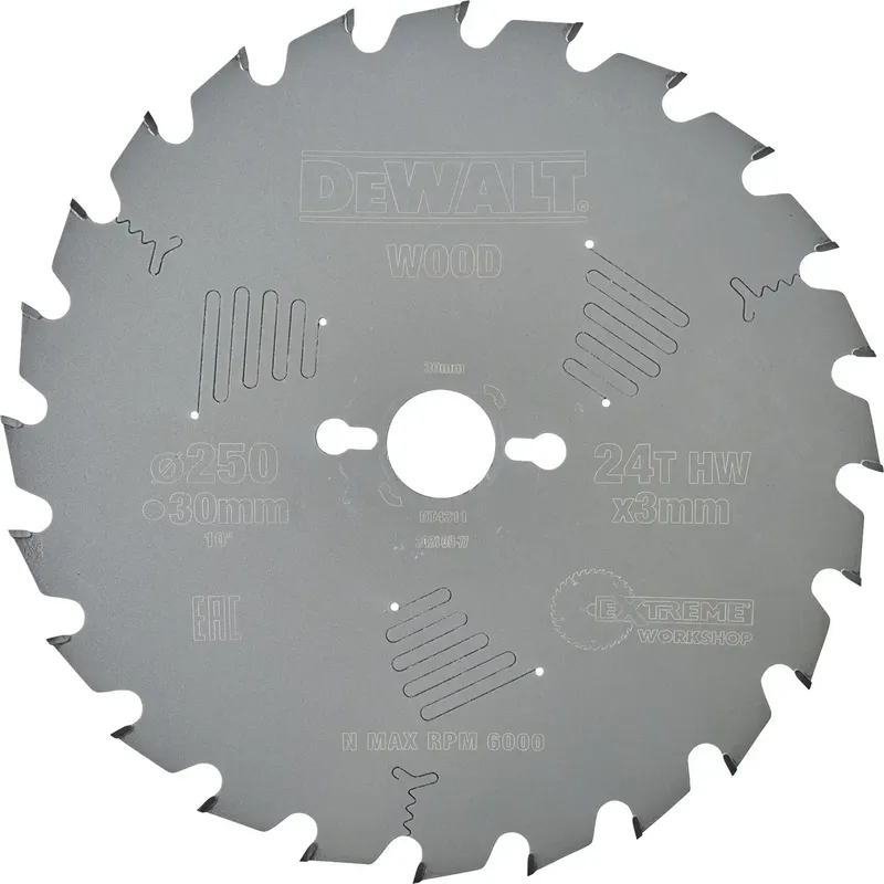 DT4311-QZ DT4311-QZ Kreissägeblatt 250 x 30 x 2.2 mm Zähneanzahl: 24 1 St. fra DEWALT – produktbillede