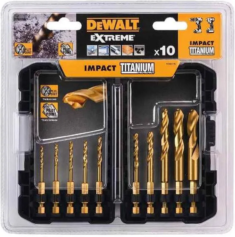 DT50050 10-delige Impact Titanium Metaalboren in Tough Case de DEWALT – image du produit
