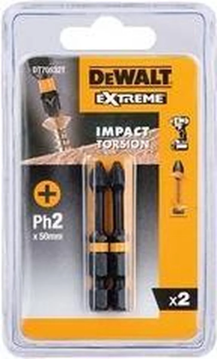 DT70532T Ph2 Extreme Impact Torsion schroefbits - 50mm (2st) van DEWALT – productafbeelding