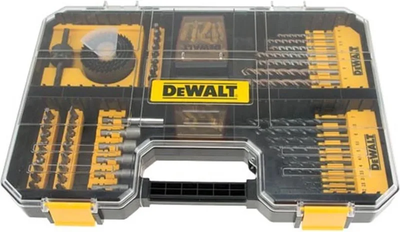 DT71569 Accessoires set 100delig - Gereedschapskoffer - Kunststof von DEWALT, Schwarz, Gelb – Produktbild