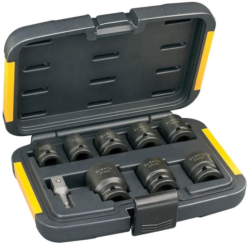 Steckschlüssel-Set 9-tlg. schlagf. DT7507-QZ von DEWALT, Schwarz – Produktbild