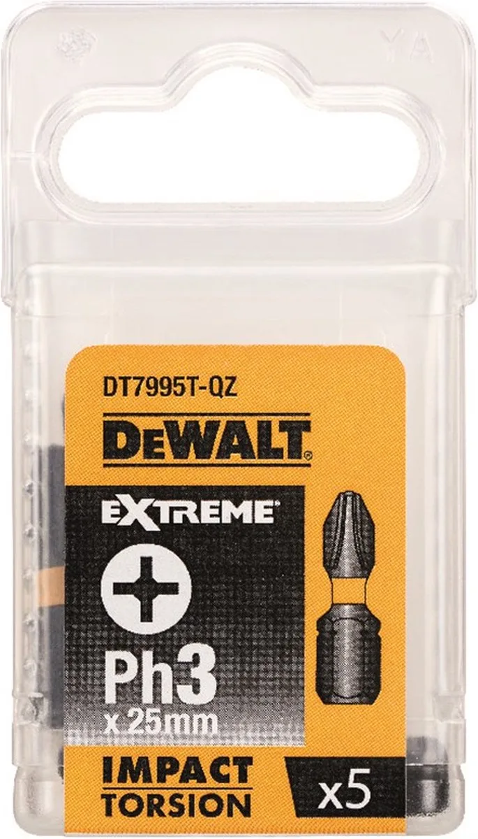 DT7995T Extreme Impact Torsion Schroefbits PH3 25mm 5 Stuks de DEWALT – image du produit