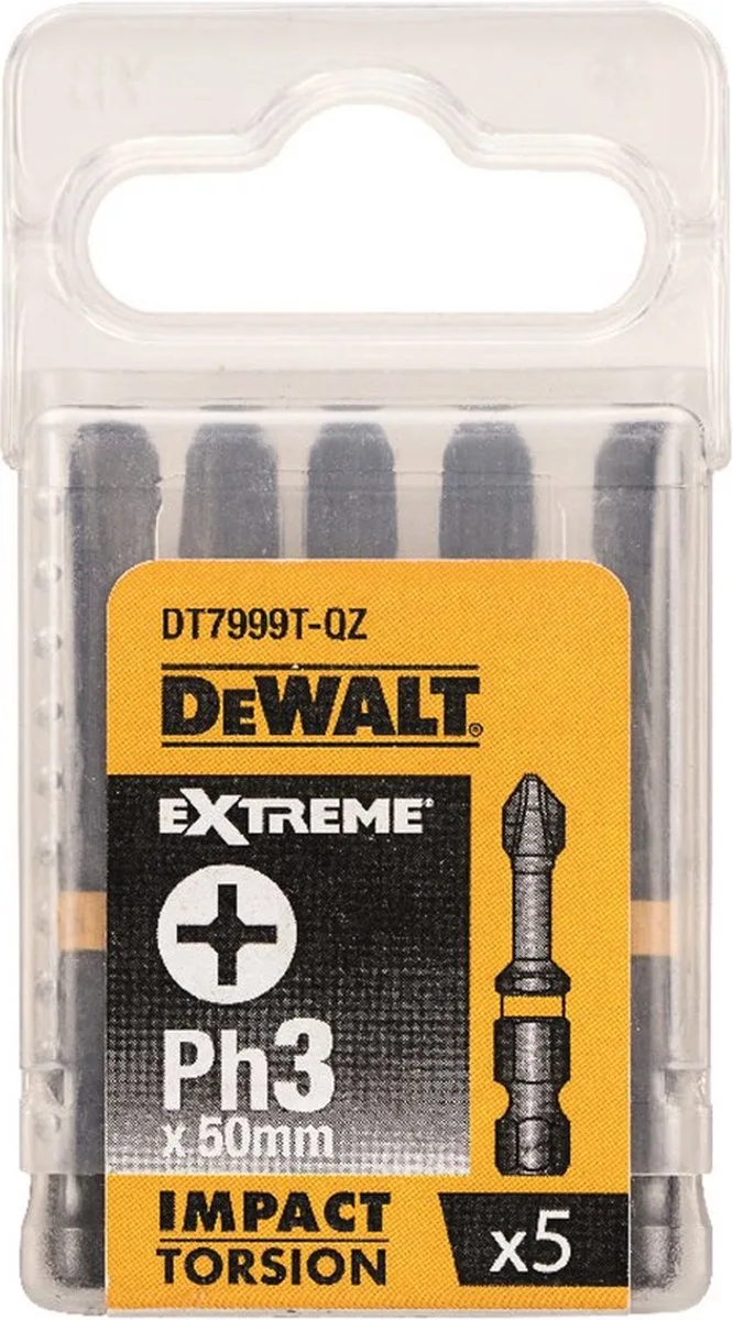 DT7999T Extreme Impact Torsion Schroefbits PH3 50mm 5 stuks de DEWALT – image du produit