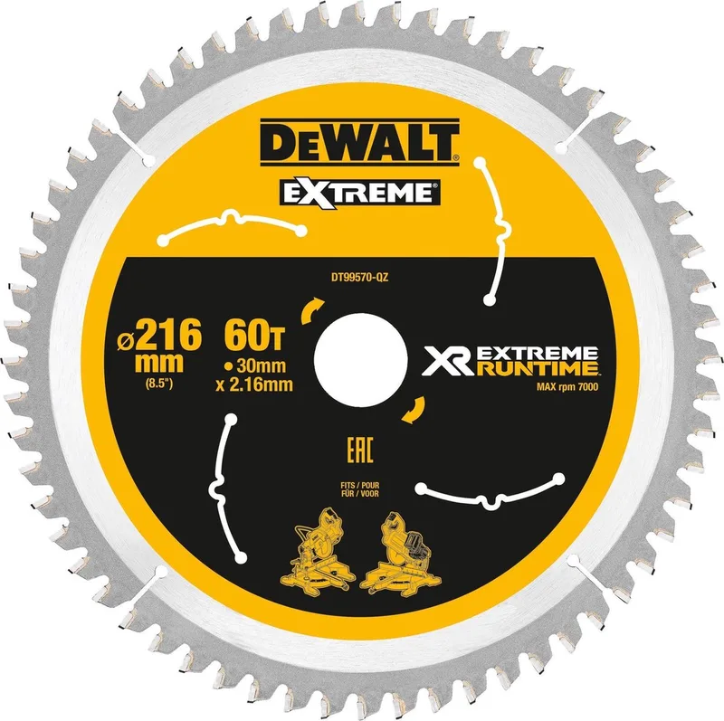 DT99570 XR Cirkelzaagblad 216x30mm 60T by DEWALT – product image