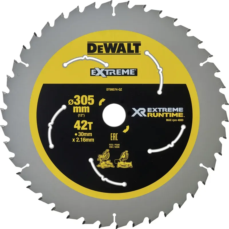 DT99574-QZ Lame de scie circulaire 305 x 30 x 1.6 mm Nombre de dents: 42 1 pc(s) de DEWALT – image du produit