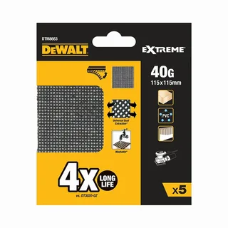 Papier Abrasif Dtm8663-qz Esh Pour Ponceuse Orbitale 40g 1/4 M 5 Unités de DEWALT – image du produit 1 sur 2