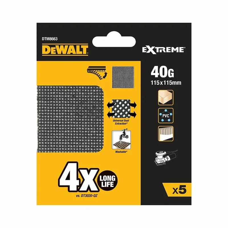 Papier Abrasif Dtm8663-qz Esh Pour Ponceuse Orbitale 40g 1/4 M 5 Unités de DEWALT – image du produit 1 sur 2