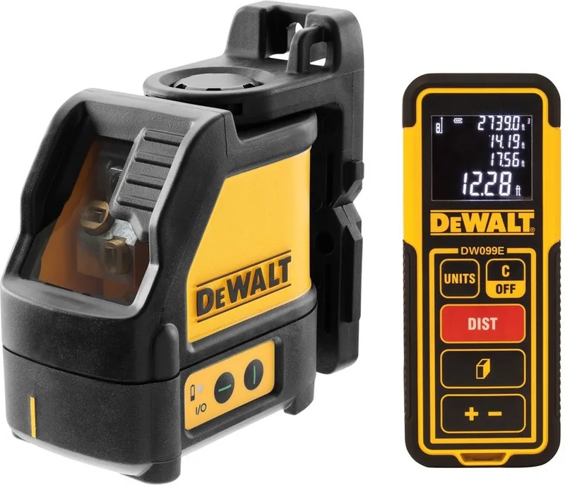DW0889CG Zelfnivellerende kruislijnlaser incl. digitale afstandsmeter - 2 lijnen - 30m - Groen by DEWALT – product image
