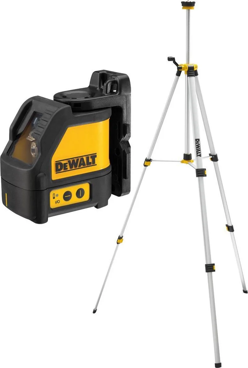 DW088KTRI zelfnivellerende kruis lijnlaser in koffer (DW088K) & statief in tas (DE0881T) - Rood - 5m van DEWALT – productafbeelding