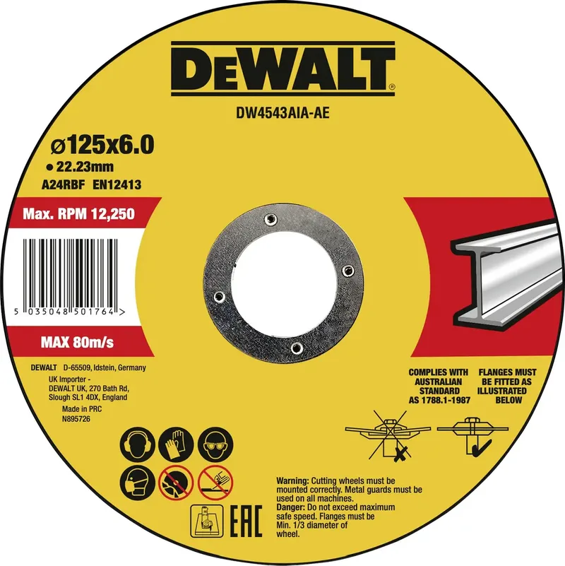 DW4543AIA-AE Schruppscheibe Durchmesser 125 mm Bohrungs-Ø 22.23 mm Metall 1 St. fra DEWALT – produktbillede