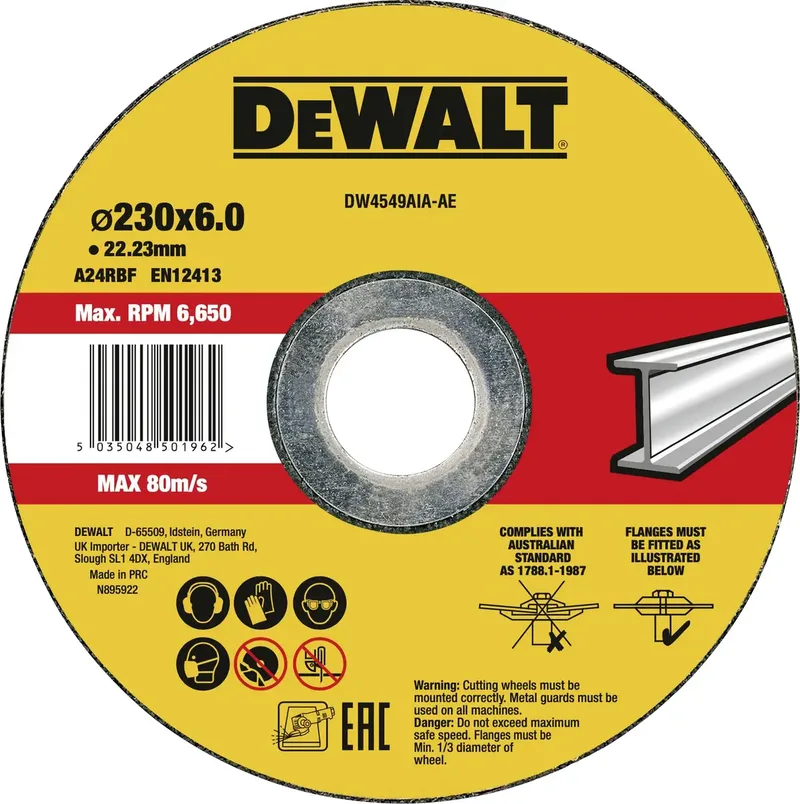 DW4549AIA-AE DW4549AIA-AE Schruppscheibe Durchmesser 230 mm Bohrungs-Ø 22.23 mm Metall 1 St. by DEWALT – product image