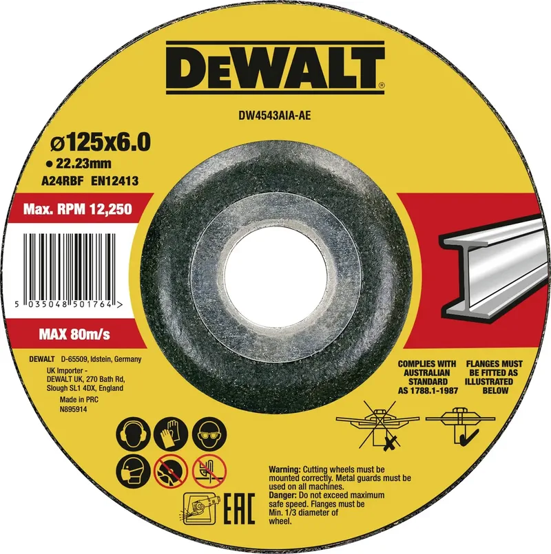 DWA4514SIA-AE Schruppscheibe Durchmesser 115 mm Bohrungs-Ø 22.23 mm Edelstahl 1 St. von DEWALT – Produktbild