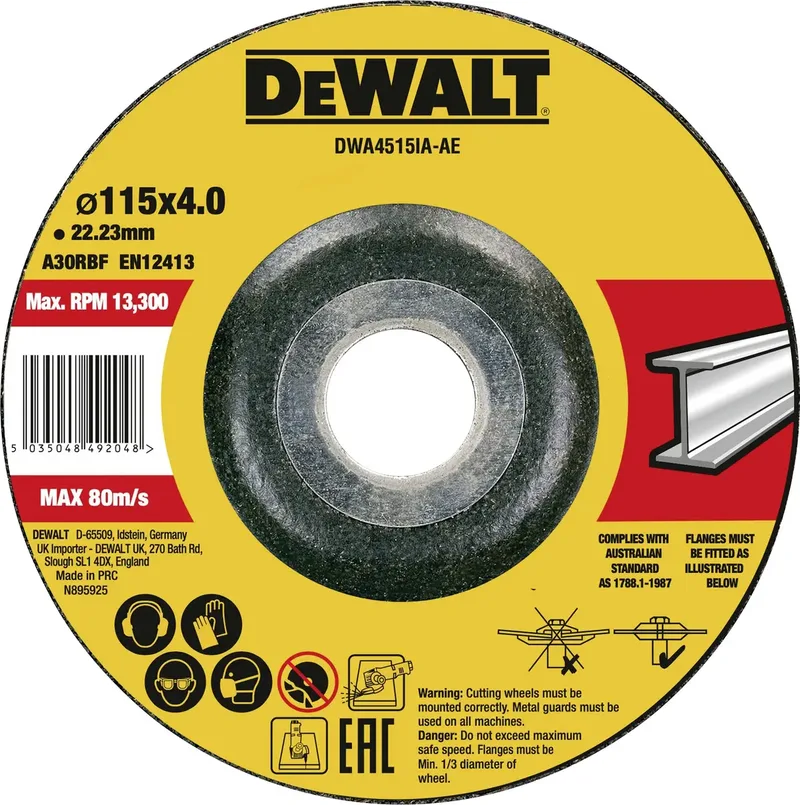 DWA4515IA-AE Schruppscheibe Durchmesser 115 mm Bohrungs-Ø 22.23 mm Metall 1 St. de DEWALT – image du produit